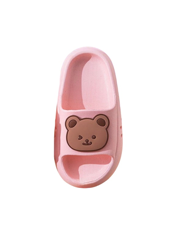 Kid's Cloud Slides Girls Boys Comfort Non-Slip Thick Sole Pillow Slippers(Pink,11)