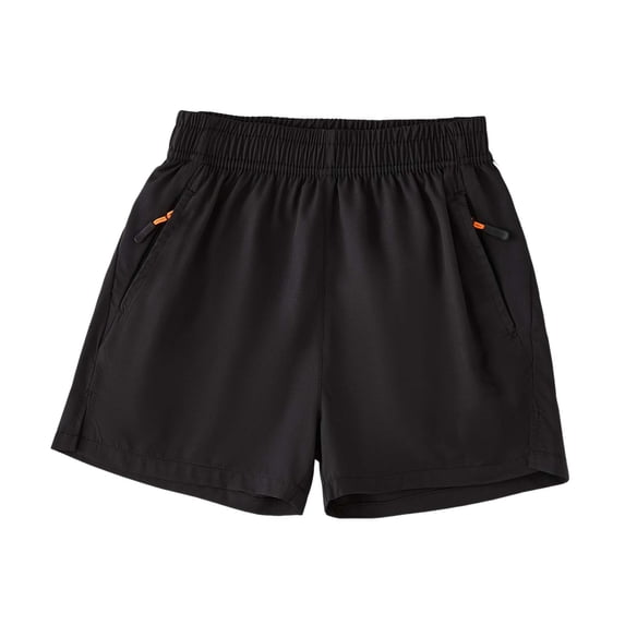 Yindaity Kids Basketball Shorts Boys Youth Cargo Shorts Quick Dry Athletic Shorts with Pockets for Outdoor Camping Hiking(Black,8-9 Years)
