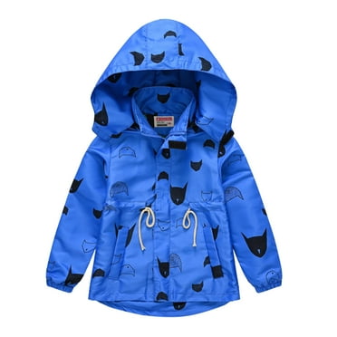 Yindaity Kids Jackets Rain Jacket for Boys Blue,4-5 Years
