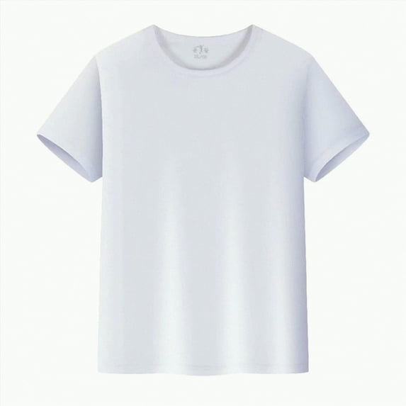 Yindaity Kids Shirt Kids T Shirts Short Sleeve Plain Top Tees Boy & Girl Unisex Toddler Children Crew Neck T Shirt(White,2-3 Years)