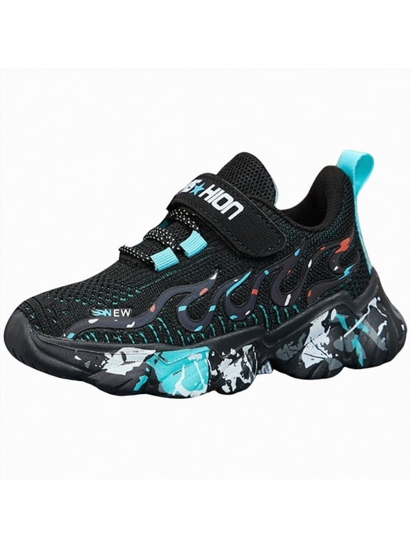 Kids Shoes Boys Kids Shoes for Boys Girls Running Tennis Slip On Shoes Athletic Walking Sneakers(Blue,Size3)