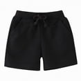 thumbnail image 1 of Yindaity Kids Shorts Boys Toddler Boys Summer Shorts with Drawstring - Cotton Baby Casual Shorts Active Sports Shorts(Black,3-4 Years), 1 of 9