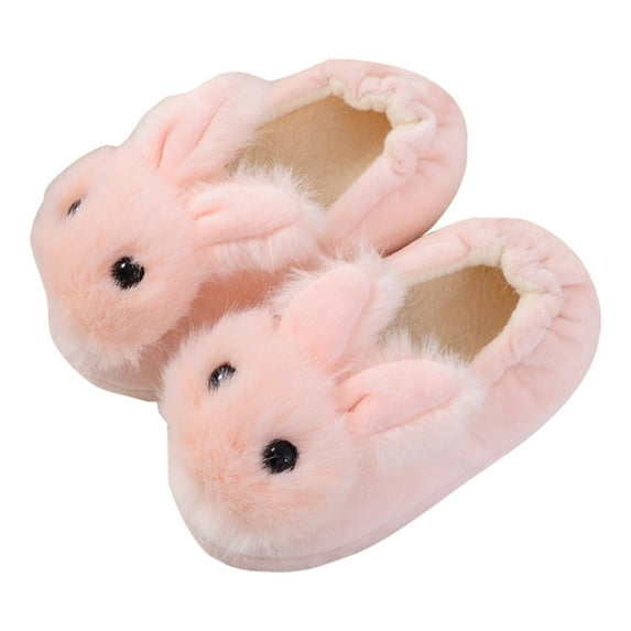 Yindaity Kids Slippers Boys Toddler Kids Slippers Cute Animal Cartoon Shoes Girls Boys Warm Fleece Winter Household Slippers(Pink,13)