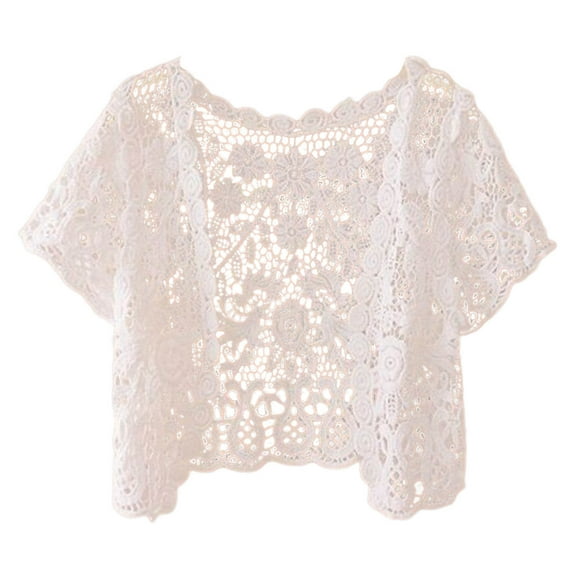 Yindaity Lightweight Cardigans for Women Lightweight Summer Crochet Cardigan for Women Short Sleeve Kimono Boho Oversized Open Front Knitted Cardigan(Beige,M)