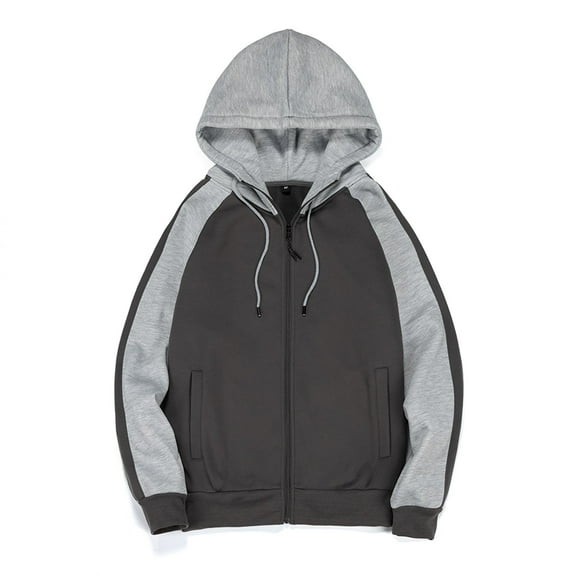 Yindaity Lightweight Jacket Men's Heavyweight Thermal Zip Up Hoodie Warm Sherpa Lined Sweater Jacket (Grey,S)