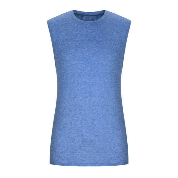 Yindaity Lightweight Tank Tops for Men, Classic Ribbed Cotton Mens Undershirts White Tank Top Men (Blue,2XL)