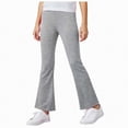 thumbnail image 1 of Yindaity Little Girl Leggings Girls Uniform Pants Teen School Flare Bell Bottoms(Grey,9-10 Years), 1 of 5