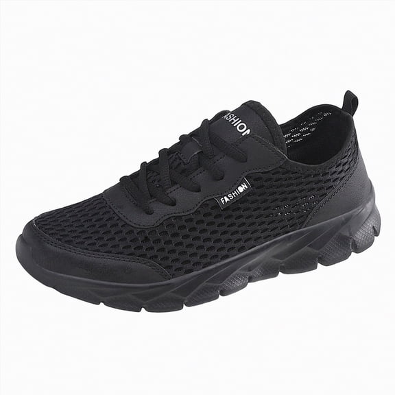 Yindaity Men'S Fashion Sneakers Men's Banded Jogger Slip-on Athletic Sneakers, Wide Width Available(Black,8)