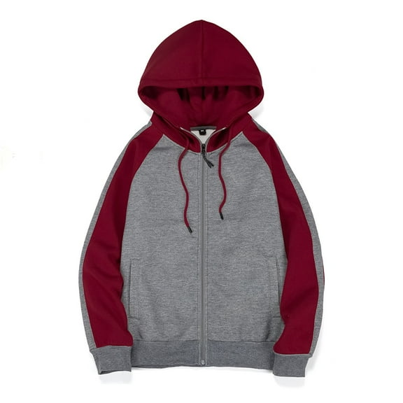 Yindaity Men'S Lightweight Jackets Hoodies for Men Zip Up Casual Drawstring Zip Jackets with Hood (Light Gray,2XL)