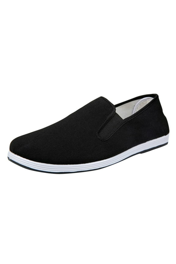 Men Shoes Casual Shoes Men Spring and Summer Sports Flat Bottom Light Slip On Elastic Comfortable Casual Style Mens Hiking Shoes Men Black,11