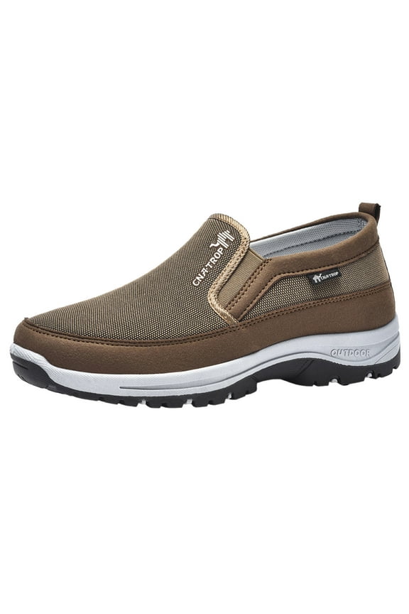 Men Shoes Sneakers Mens Casual Shoes Men's Slip-on Walking Shoes, Gym Workout Restaurant Fashion Sneakers Tennis Shoes Men Brown,9