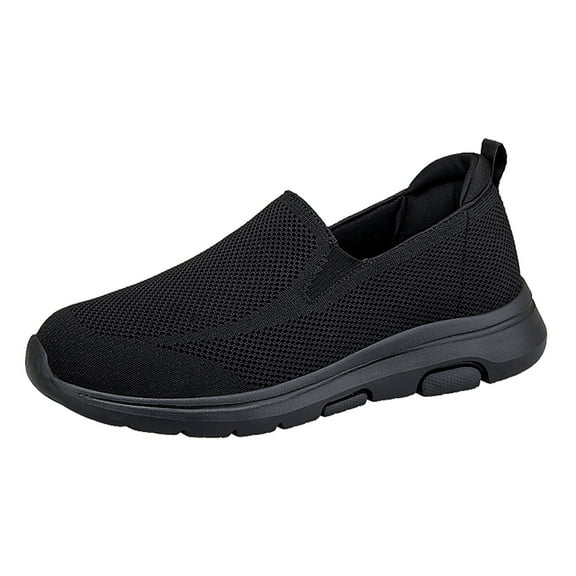 Yindaity Men Shoes Sneakers Platform Sneakers for Men Slip-on Comfort Shoes Comfort Trainers Sneakers Casual Hiking Shoes Soccer Shoes Men Black,10.5