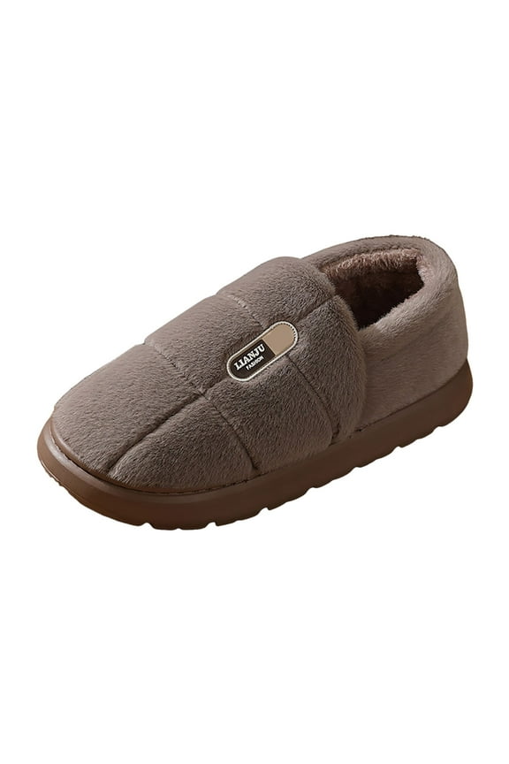 Men Slippers Men's Slippers Comfy Warm Plush House Shoes Coffee,12