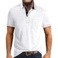 thumbnail image 1 of Yindaity Men's Casual Polo Shirts Classic Button Basic Short Sleeve Shirt Solid Color Cotton Tees Golf Stylish Tops White,S, 1 of 4