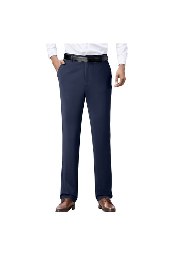Men's Classic-Fit -Resistant Pleated Chino Pant (Available in Big & Tall) Blue,2XL/38