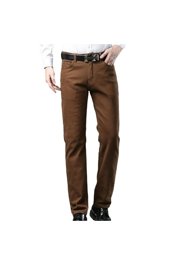 Men's Classic Fit Signature Khaki Lux Cotton Stretch Pants Coffee,34