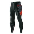 thumbnail image 1 of Yindaity Men's Compression Pants Athletic Cycling Tights Leggings for Running Yoga Basketball Gym Clothes for Men (Red,L), 1 of 4