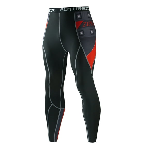 Yindaity Men's Compression Pants Athletic Cycling Tights Leggings for Running Yoga Basketball Gym Clothes for Men (Red,L)