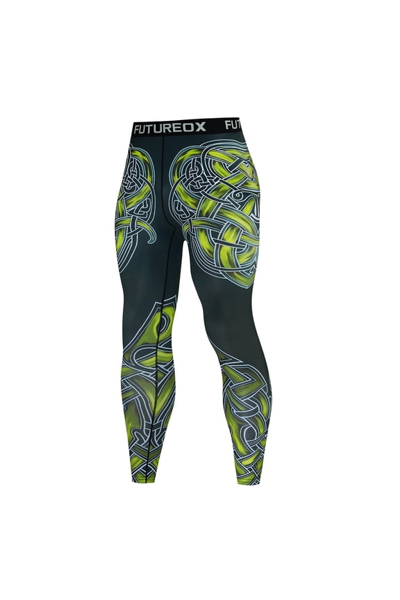 Men's Compression Pants, Performance Athletic Sports Leggings Gym Tights for Running Yoga Workout Sports Mens Workout Clothes (Green,XL)