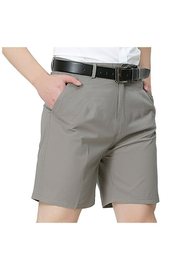Men's Flat Front Golf Short with Expandable Waistband Grey,S/31