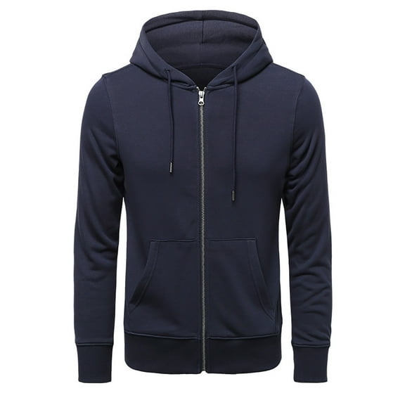 Yindaity Men's Heavyweight Full Zip Hoodie (Navy,5XL)