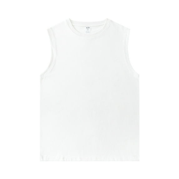 Yindaity Men's Midweight T Pack, Cotton Muscle Tank Shirts White,2XL