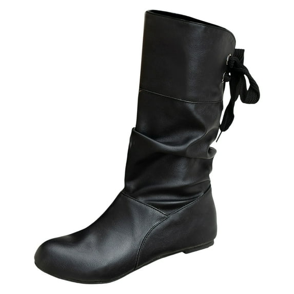 Yindaity Men’s Practice Dancing Shoes Soft Leather Flat Jazz Boots Black,7