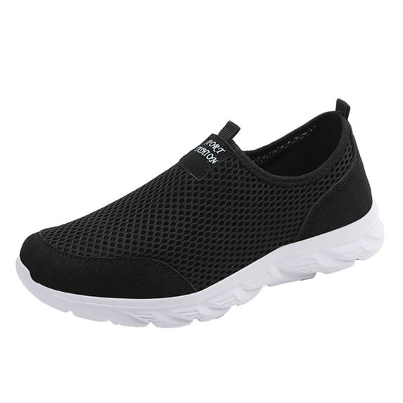 Yindaity Men's Shoes Summer Lightweight Casual Shoes Mesh Sneakers Casual Running Shoes (Black,9)