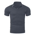 thumbnail image 1 of Yindaity Men's Slim-Fit Cotton Pique Polo Shirt Grey,XL, 1 of 5
