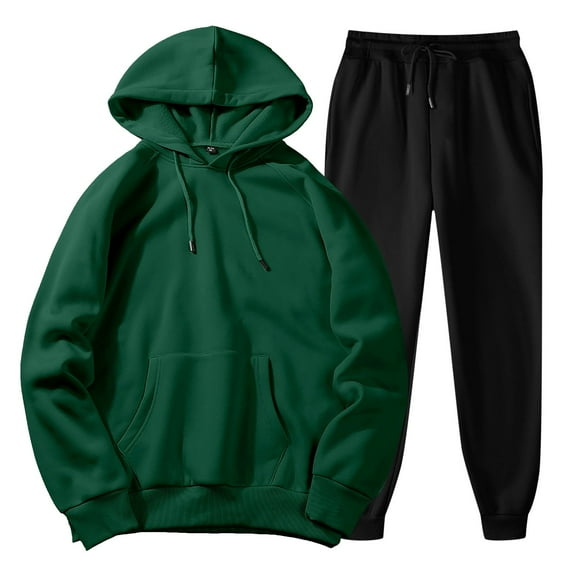Yindaity Men's Tracksuits, Mens Hoodies Tracksuit Sweatsuits for Mens Set Mens 2 Piece Hooded Sweatshirts and Sweatpant Set Sweatsuits Green,XL