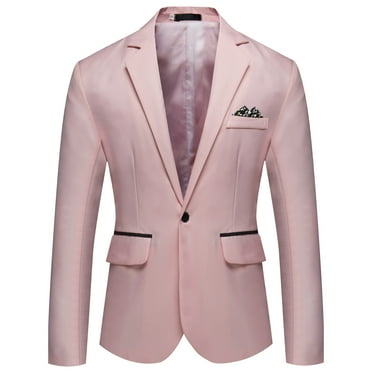 Yindaity Men's Tuxedo Jacket Wedding Blazer One Button Dress Suit for Dinner,Prom,Party Suit Jacket for Men (Pink,3XL)