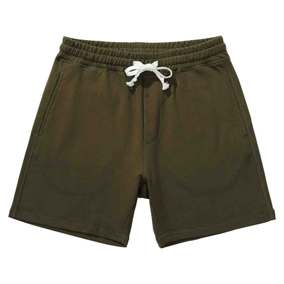 Yindaity Mens Athletic Gym Shorts Elastic Waist Casual Pajama Pocket Jogger Men Workout Short Pants Green,M