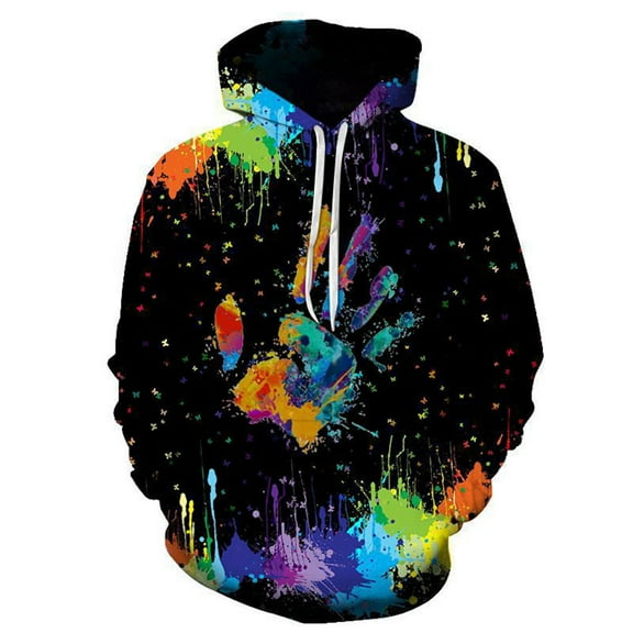 Yindaity Mens Big & Tall Sweatshirts & Hoodies- Christmas Hoodies Graphic Printed Casual Pullover Long Sleeve Black,XL