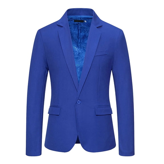Yindaity Mens Blazer Slim Fit Sport Coats 26 Colors Suit Jacket for Daily Business and Prom Party (Blue,L)