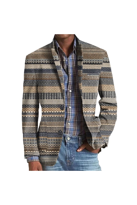 Mens Casual Blazer Sport Coat Slim Fit Two Button Suit Jackets Lightweight Business Sports Jacket Black Suit Jacket for Men (Khaki,L)