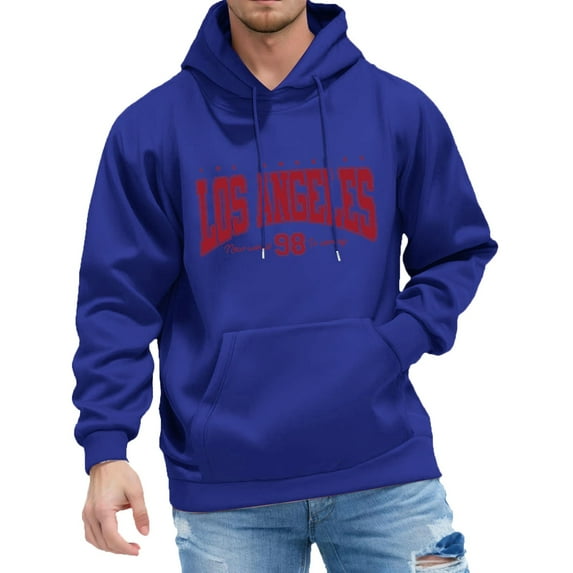 Yindaity Mens Hoodies Pullover Mens Workout Hoodie,Long Sleeve Fleece Lightweight Pullover Hooded Sweatshirt with Pocket (Blue,M)