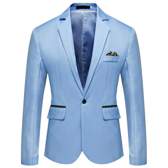 Yindaity Mens Slim Fit Blazer Jacket Two-Button Notched Lapel Casual Suit Jacket Men Suits (BU1,XL)