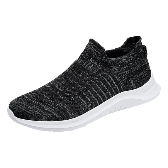 Yindaity Mens Slip On Shoes Men's Slip on Shoes Casual Shoes Lightweight Breathable Anti-Slip Sneakers (Black,10)