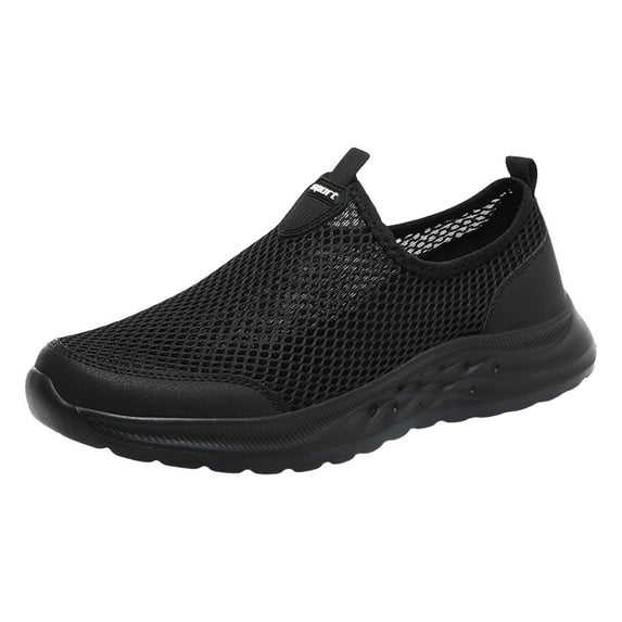 Yindaity Mens Slip on Shoes Casual Men's Mesh Slip on Walking Shoe Black,8.5