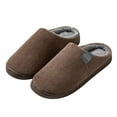 thumbnail image 1 of Yindaity Mens Slippers Size Warm House Slippers,Winter Cozy Men's Bedroom Indoor Slippers Non-Slip(Coffee,6), 1 of 4