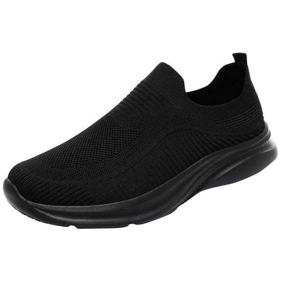Yindaity Mens Sneakers Men's Hands-Free Slip On Walking Shoes Laceless Comfortable Tennis Sneakers Black,10