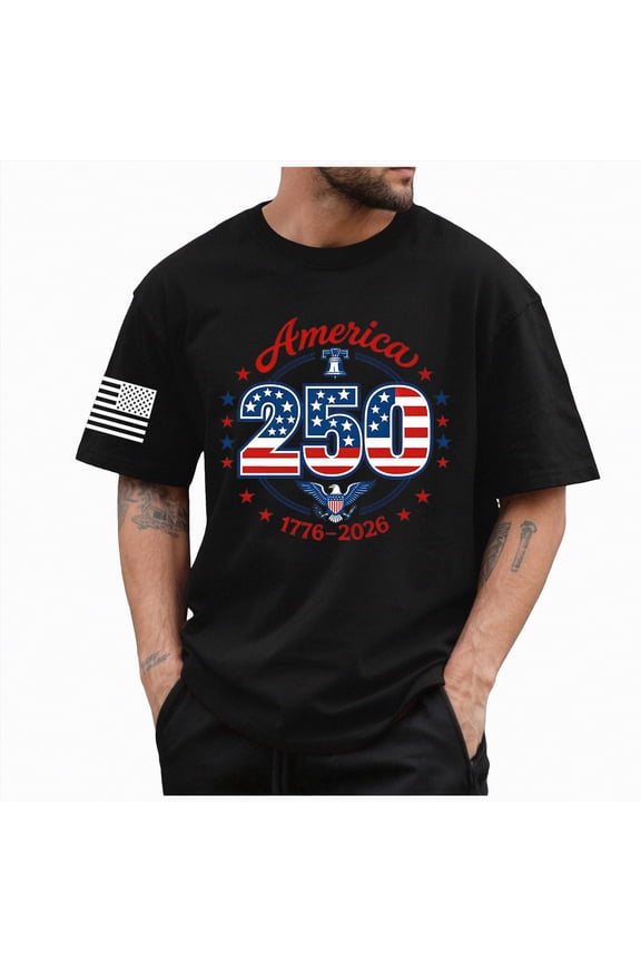 Mens Usa T Shirt USA American Flag Patriotic 4th of July Bald Eagle T-Shirt(Black,L)