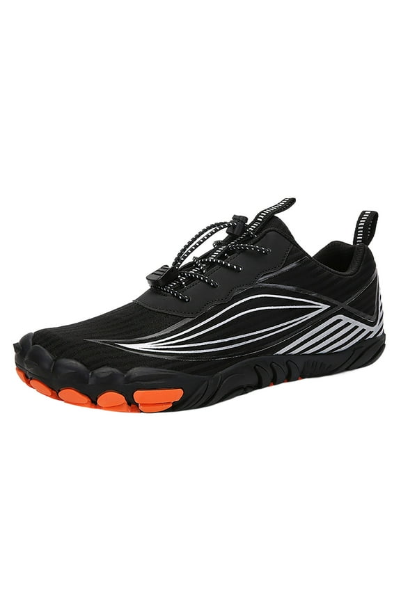 Mens Womens Barefoot Trail Running Shoes Wide Toe Box Zero Drop Cross-Trainer Walking Black,9.5