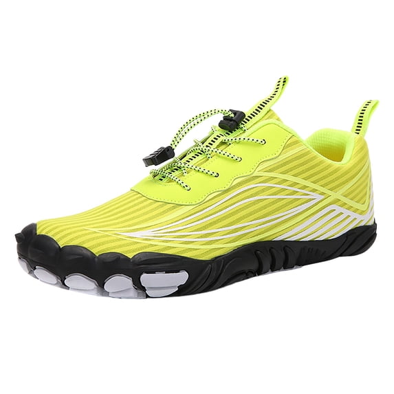Yindaity Mens Womens Barefoot Trail Running Shoes Wide Toe Box Zero Drop Cross-Trainer Walking Yellow,8