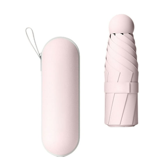 Yindaity Mini Travel Sun Umbrella, Compact Travel Umbrella Small Compact UV Umbrella Protection Sun,Lightweight Portable Parasol Umbrella Windproof for Women Men Kids,Pink