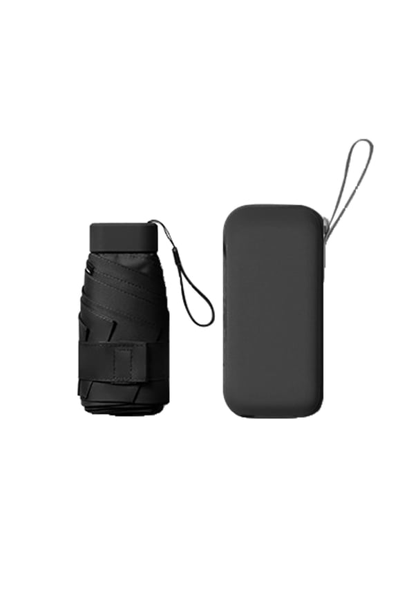 Mini Travel Umbrella, Compact Sun & Rain Umbrella with UV Protection,Black