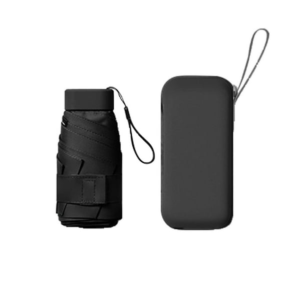 Yindaity Mini Travel Umbrella, Compact Sun & Rain Umbrella with UV Protection,Black