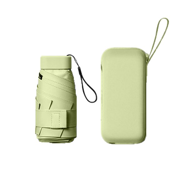 Yindaity Mini Travel Umbrella, Compact Sun & Rain Umbrella with UV Protection,Light Green