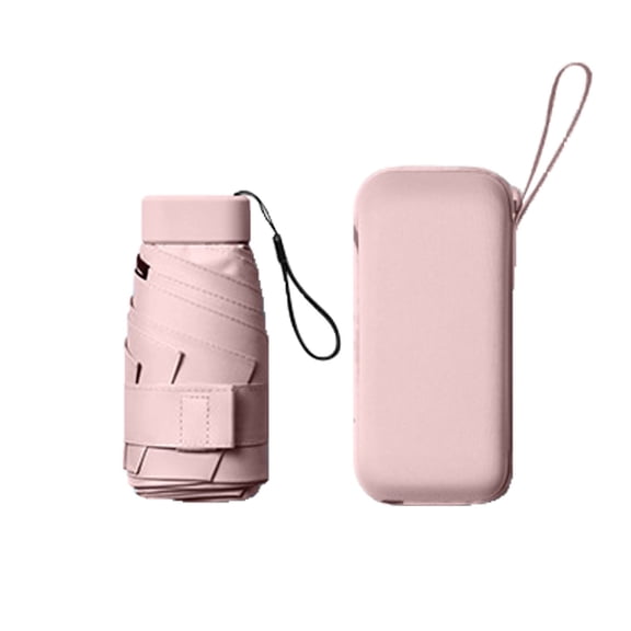 Yindaity Mini Travel Umbrella, Compact Sun & Rain Umbrella with UV Protection,Pink