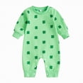 thumbnail image 1 of Yindaity Newborn Baby Girl Boy St Patricks Day Outfit Four Leaf Clover Romper Long Sleeve Bodysuit Jumpsuit 0-18M(Light Green,6-12 Months), 1 of 9